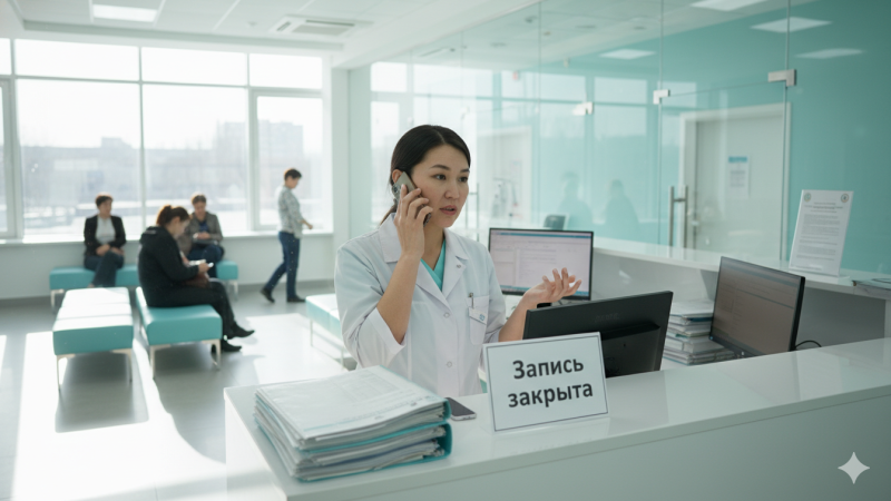 К концу месяца казахстанцы остаются без медицинской помощи из-за закрытия записи к врачам